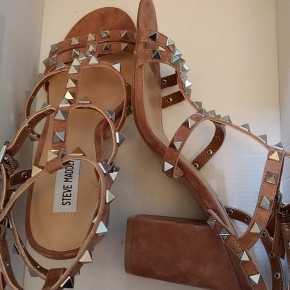 NEW Steve Madden Stardom Tan Suede Gladiator Heels - Picture 2 of 8